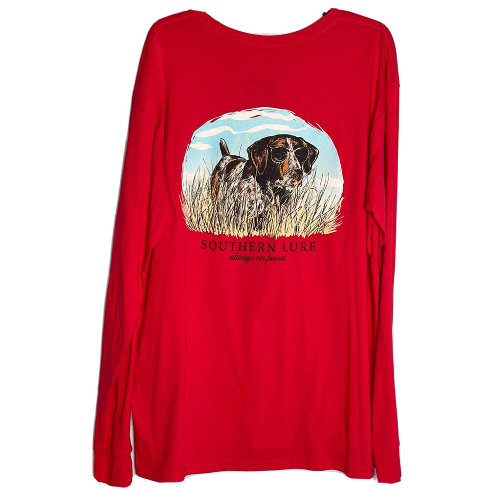 NWT Southern‎ Lure Mens Red Graphic T-Shirt Hunting Beagle Dog Tee Size Large